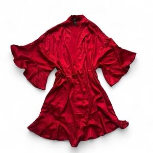 SX/S Victoria's Secret Vibrant Red Satin Robe